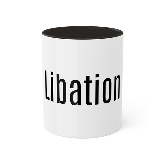 A Word- Libation- Colorful Mugs-Black, 11oz